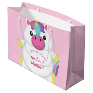 Unicorn Baby Dusche Rosa Große Geschenktüte