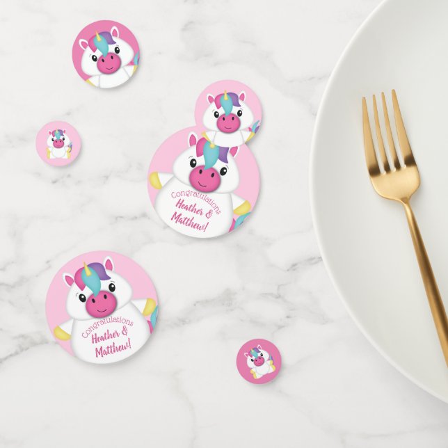 Unicorn Baby Dusche Rosa Konfetti (Gruppe)