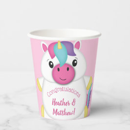 Unicorn Baby Dusche Rosa Pappbecher