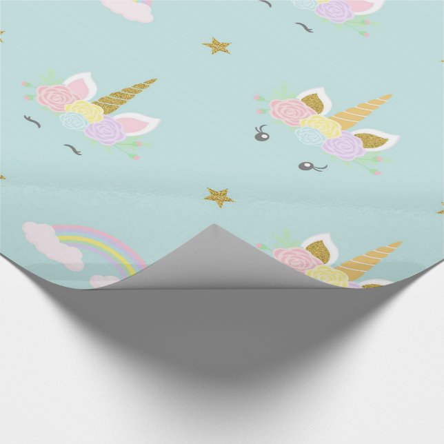Unicorn Baby Duschgeschenkpapier Geschenkpapier (Ecke)