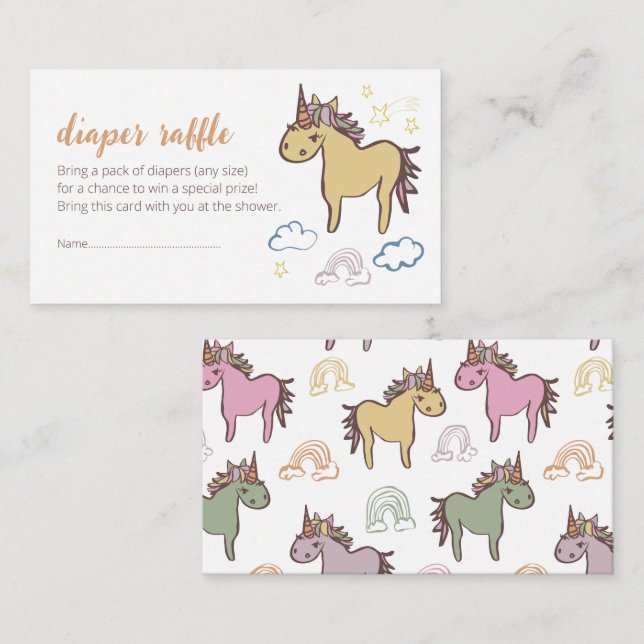 Unicorn Baby Duwer Gender Neutral Begleitkarte (Vorne/Hinten)