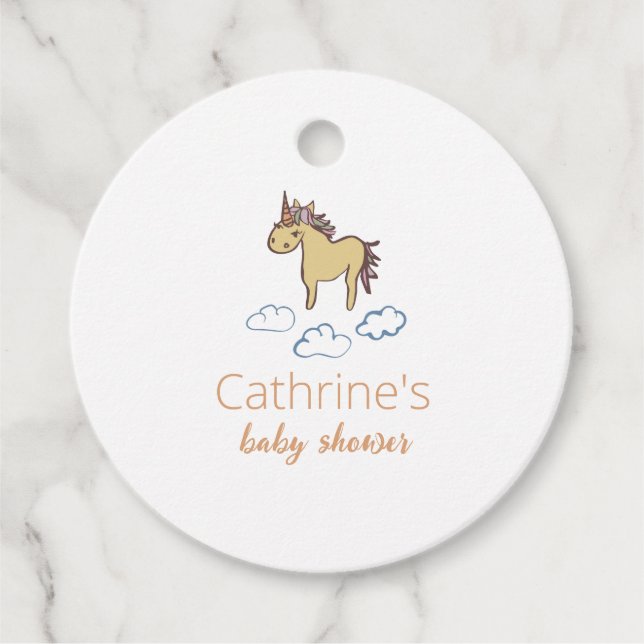 Unicorn Baby Duwer Gender Neutral Geschenkanhänger (Vorderseite)