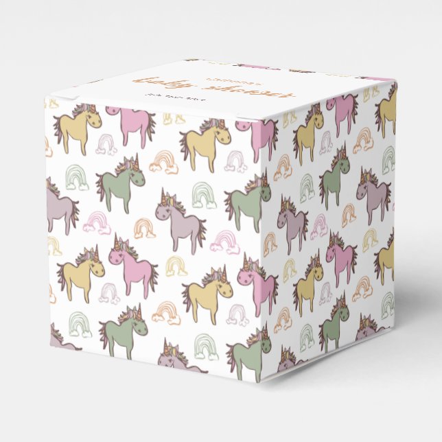 Unicorn Baby Duwer Gender Neutral Geschenkschachtel (Vorderseite)