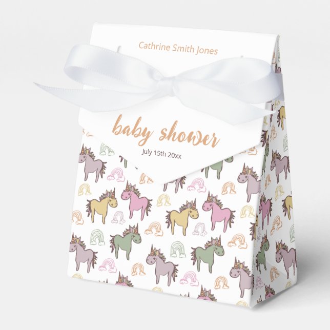 Unicorn Baby Duwer Gender Neutral Geschenkschachtel (Vorderseite)