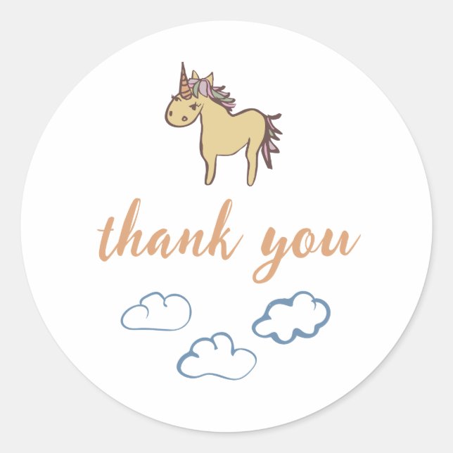 Unicorn Baby Duwer Gender Neutral Runder Aufkleber (Vorderseite)