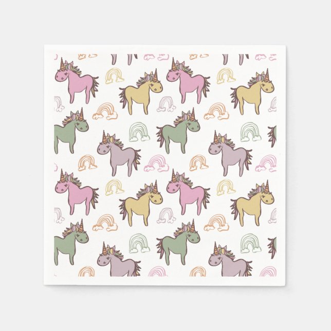 Unicorn Baby Duwer Gender Neutral Serviette (Vorderseite)