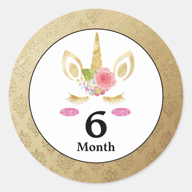 Unicorn Baby Month Stickers (Vorderseite)