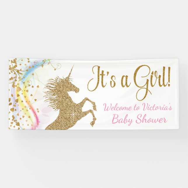 Unicorn Baby Shower Banner (Horizontal)