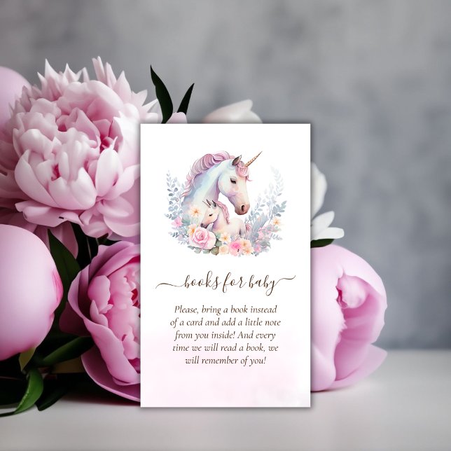 Unicorn Baby Shower Books for Baby Begleitkarte (books for baby!
)
