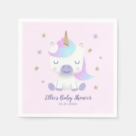 Unicorn Baby Shower Cartoon Serviette