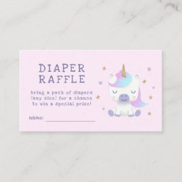 Unicorn Baby Shower Diaper Raffle Ticket Begleitkarte