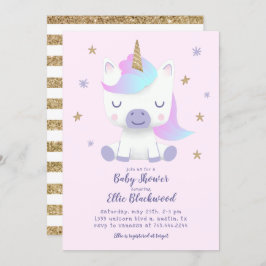 Unicorn Baby Shower Einladung