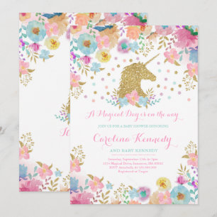 Unicorn Baby Shower Einladung Magical Baby Shower