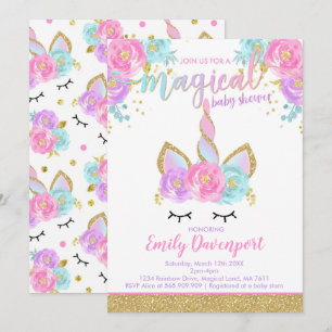 Unicorn Baby Shower Einladung Magical Baby Shower