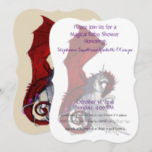 Unicorn Baby Shower Einladung Red Dragon