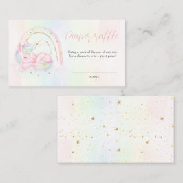 Unicorn Baby Shower Girl Diaper Raffekarte Begleitkarte