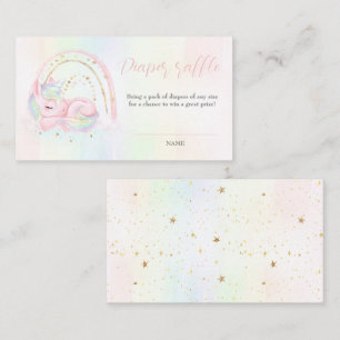 Unicorn Baby Shower Girl Diaper Raffekarte Begleitkarte