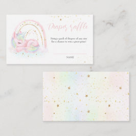 Unicorn Baby Shower Girl Diaper Raffekarte Begleitkarte