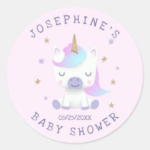 Unicorn Baby Shower Magical Runder Aufkleber