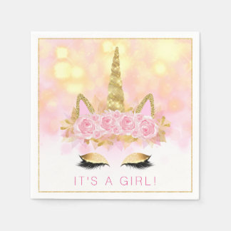 Unicorn Baby Shower Napkins Pink Gold Einhorn Gesi Serviette