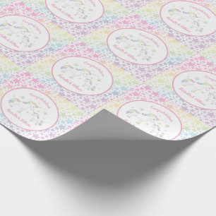 Unicorn Baby Shower Pastel Rainbow Geschenkpapier