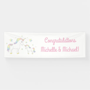 Unicorn Baby Shower Pastel Rainbow Niedlich Banner
