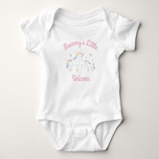 Unicorn Baby Shower Rainbow Pastel Strampler (Vorderseite)