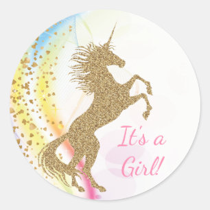 Unicorn Baby Shower Stickers