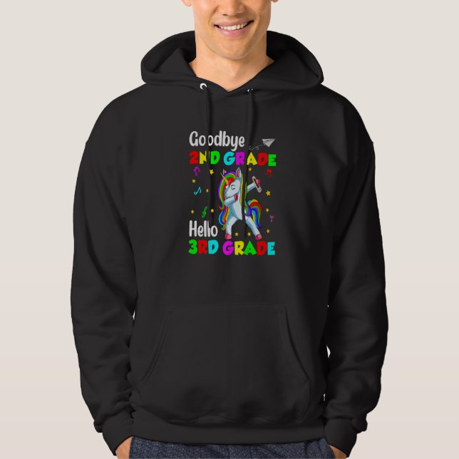 Unicorn Back To School Goodbye 2nd Grade Hello Thi Hoodie (Vorderseite)