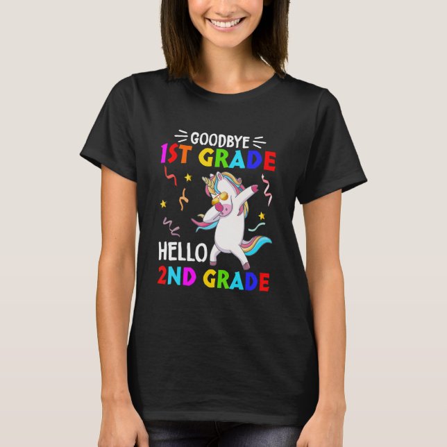 Unicorn Back To School Hello Second Grade Goodbye  T-Shirt (Vorderseite)