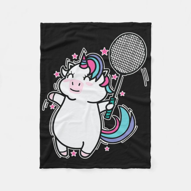 Unicorn Badminton Fleecedecke (Vorderseite)