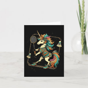 Unicorn Badminton Player Shuttle Karte