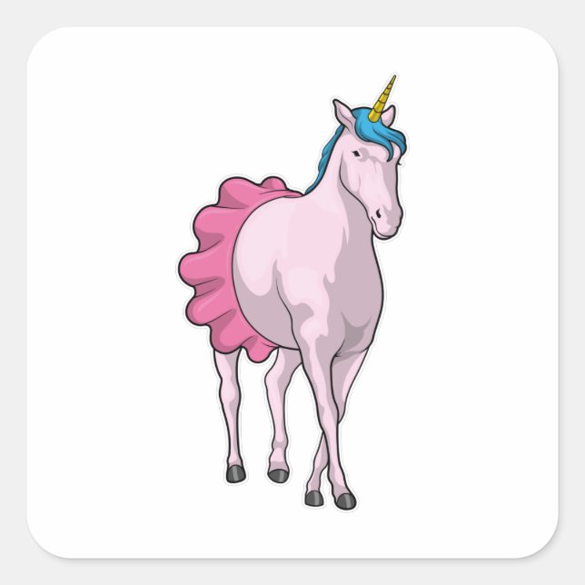 Unicorn Ballerina Ballerina Ballet Quadratischer Aufkleber (Vorderseite)