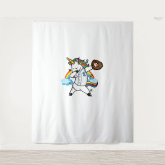 Unicorn Baseball Unicorn Playing Baseball Unicorn  Wandteppich