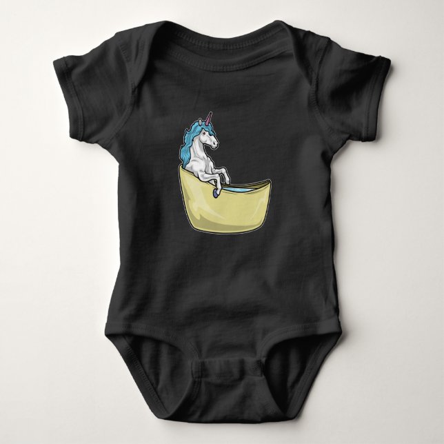 Unicorn Bathe Bathtub Baby Strampler (Vorderseite)