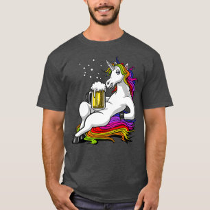 Unicorn Beer Drinken Magisches Party Funny Women T-Shirt