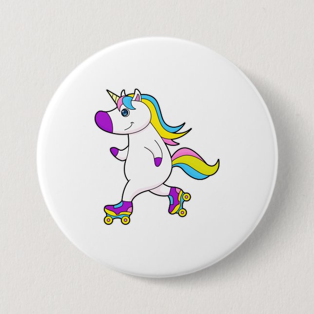 Unicorn bei Inline-Skaten mit Roller-Skaten Button (Vorderseite)