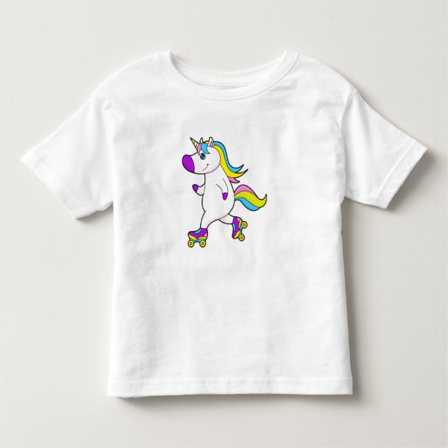 Unicorn bei Inline-Skaten mit Roller-Skaten Kleinkind T-shirt (Vorderseite)
