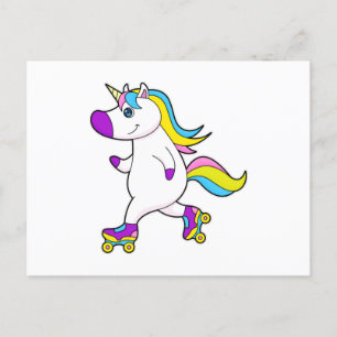 Unicorn bei Inline-Skaten mit Roller-Skaten Postkarte