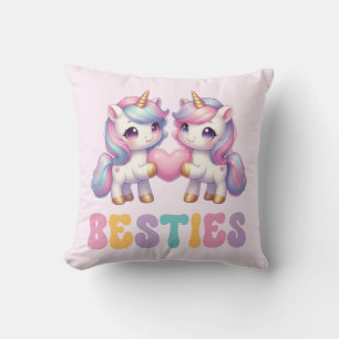 Unicorn Besties Beste Freunde für immer Kissen