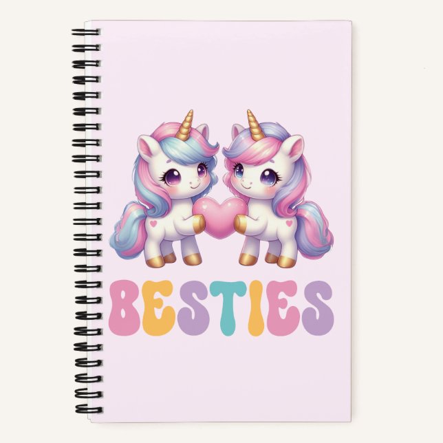 Unicorn Besties Beste Freunde für immer Notizbuch (Vorderseite)