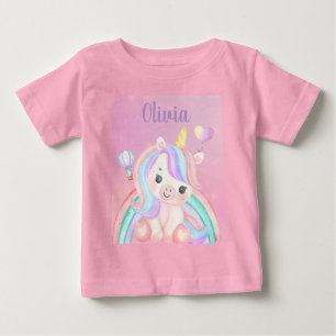 Unicorn Birthday Baby Girl T - Shirt - Individuell