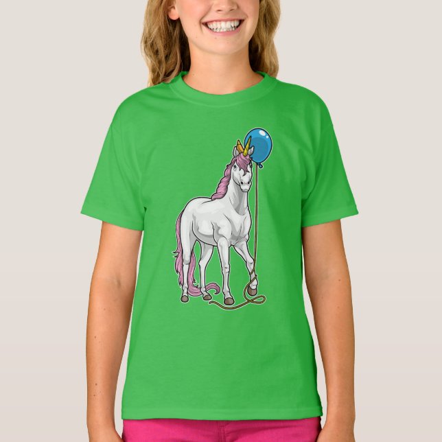 Unicorn Birthday Balloon T-Shirt (Vorderseite)