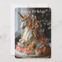 Unicorn Birthday Cake Gold Horn