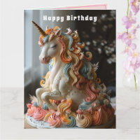 Unicorn Birthday Cake Gold Horn