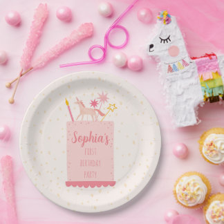 Unicorn Birthday Cake Pappteller