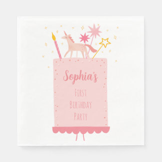 Unicorn Birthday Cake Serviette