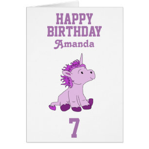 Unicorn Birthday Card für Kinder - Personalisieren