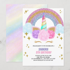 Unicorn Birthday Einladung