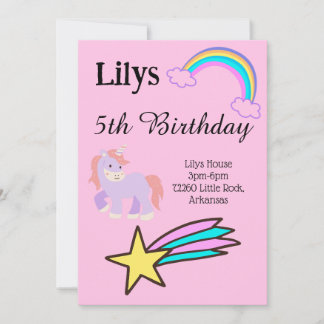 Unicorn Birthday Einladung